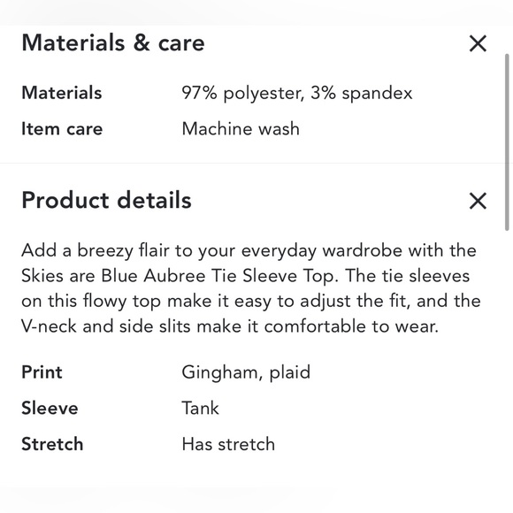 Skies Are Blue Aubree Tie Sleeve Top NWT!! - Picture 11 of 14